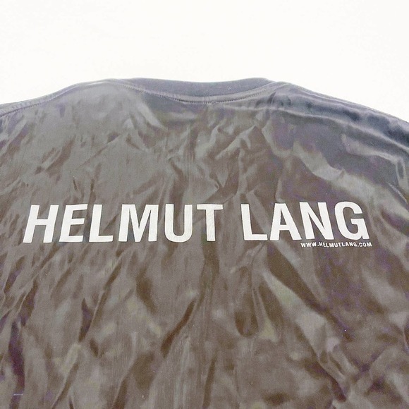 Helmut Lang Black Long Sleeve Tee Sheer Overlay SZ M - Picture 3 of 7
